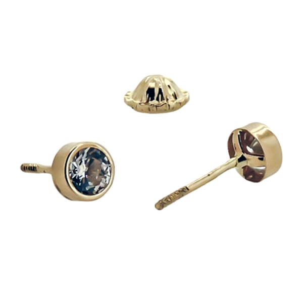 PENDIENTE CHATON UNISEX ORO 18 KTES. 6 M