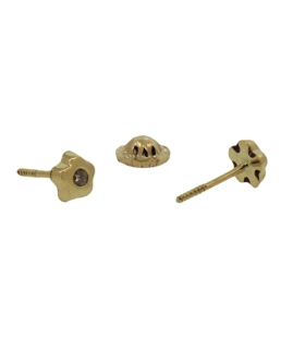 PENDIENTE BEBÉ FLOR ORO 18 KTES. 4.5 MM.