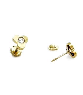 PENDIENTE TREBOL ORO 18 KTES. 6,60 MM.