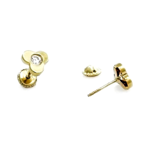 PENDIENTE TREBOL ORO 18 KTES. 6,60 MM.