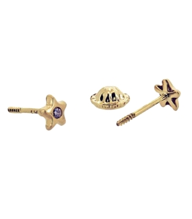 PENDIENTE ESTRELLA ORO 18 KTES. 4 MM UNI