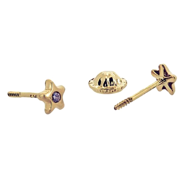 PENDIENTE ESTRELLA ORO 18 KTES. 4 MM UNI