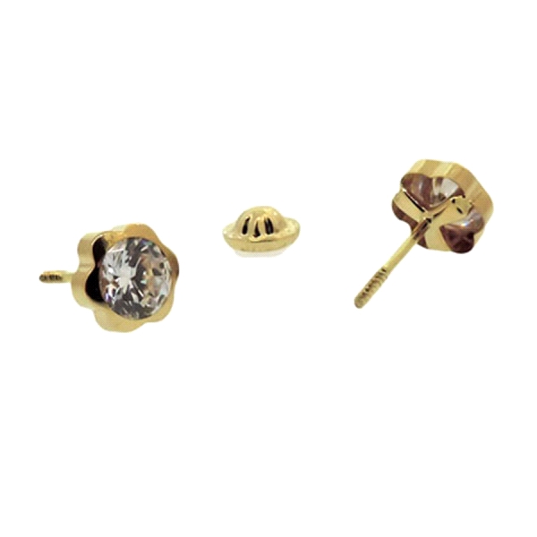 PENDIENTE MARGARITA ORO 18 KTES. 6 MM ZI