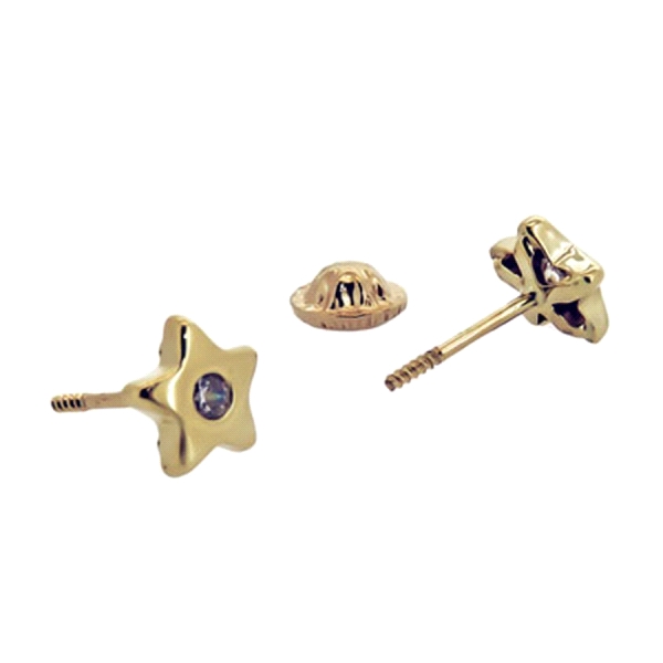 PENDIENTE ESTRELLA ORO 18 KTES. 6 MM.