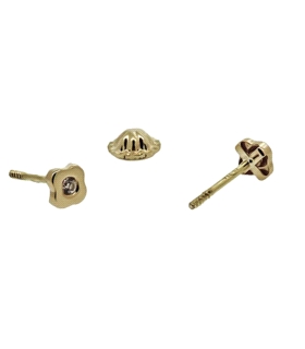 PENDIENTE FLOR ORO 1ª LEY 3.5X3.5 MM ZIR