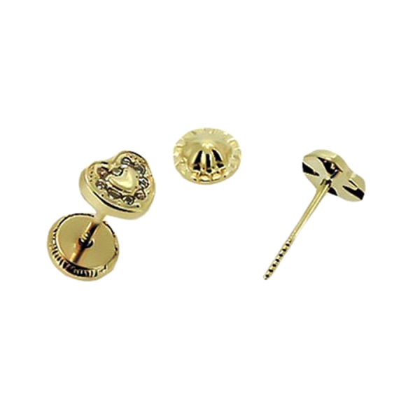 PENDIENTE CORAZON ORO 1ª LEY ZIRCONITAS