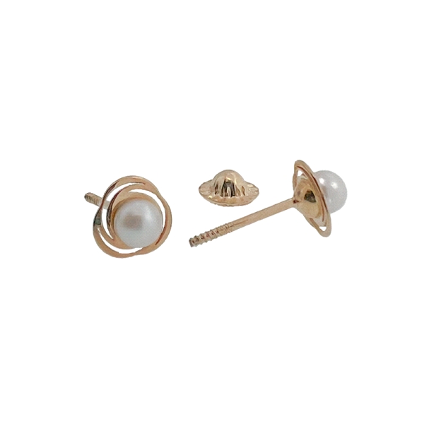 PENDIENTE NIÑA ORO 18 KTES. 6 MM. PERLA