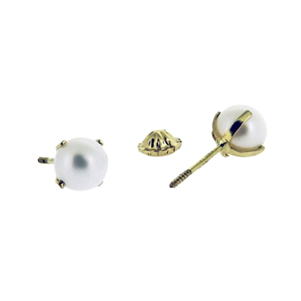 PENDIENTE PERLA ORO 18 KTES. GARRAS 6 MM