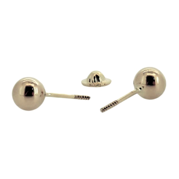 PENDIENTE BOLA BRILLO ORO 18 KTES. 7 MM.