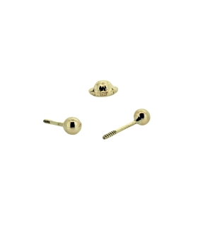 PENDIENTE BEBÉ UNISEX BOLA ORO 18 KTES.3