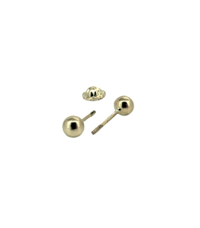 PENDIENTE BOLA ORO 18 KTES. BRILLO 4 MM