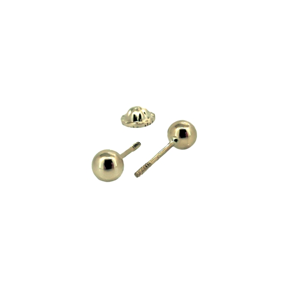 PENDIENTE BOLA ORO 18 KTES. BRILLO 4 MM