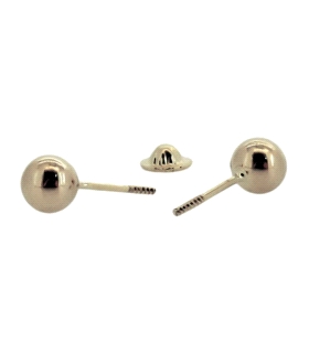 PENDIENTE BOLA BRILLO ORO 18 KTES. 5 MM.