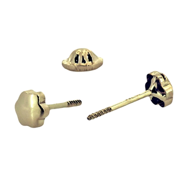 PENDIENTE NIÑA FLOR ORO 18 KTES. 4 MM.