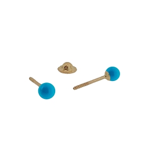 PENDIENTE TURQUESA ORO 1ª LEY 3,5 MM