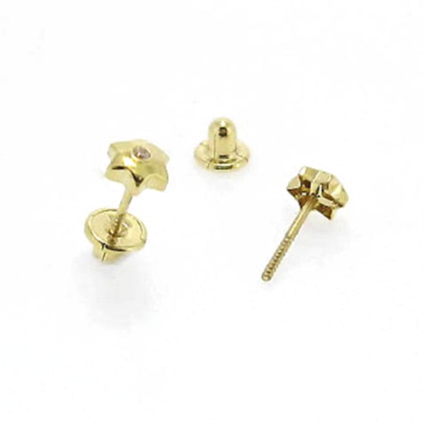 PENDIENTE ESTRELLA ORO 1ª LEY ZIRCONITAS
