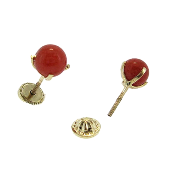 PENDIENTE CORAL ORO 1ª LEY 5,30 MM 4 GAR