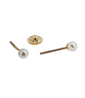 PENDIENTE PERLA NATURAL ORO 1ª LEY 3-3.5