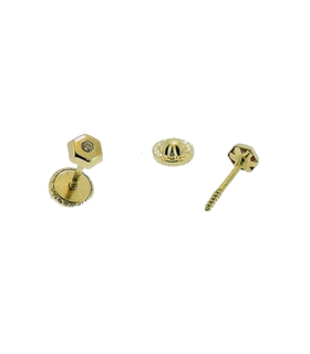 PENDIENTE HEXAGONO ORO 1ª LEY ZIRCONITAS