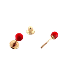 PENDIENTE CORAL NATURAL ORO 1ª LEY 3,50