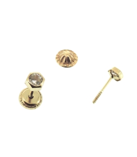 PENDIENTE HEXAGONO ORO 1ª LEY 3,5 MM ZIR