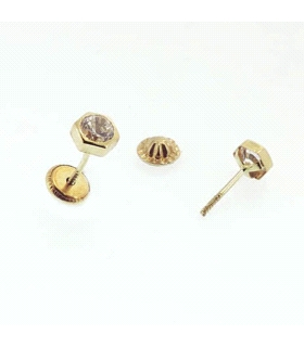 PENDIENTE HEXAGONO ORO 1ª LEY 5.5 MM ZIR
