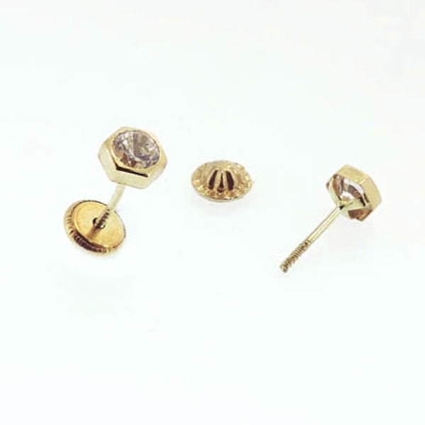 PENDIENTE HEXAGONO ORO 1ª LEY 5.5 MM ZIR