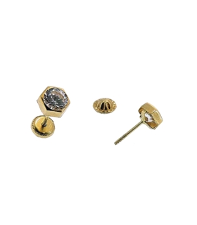PENDIENTE HEXAGONO ORO 1ª LEY 4,5 MM ZIR
