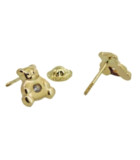 PENDIENTE OSITO ORO 18 KTES. 7 X 7 MM.