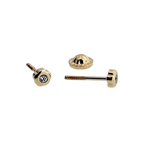 PENDIENTES BEBÉ UNISEX ORO 1ª LEY 3 MM