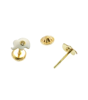 PENDIENTE ELEFANTE ORO 1ª LEY 6X4,20 MM