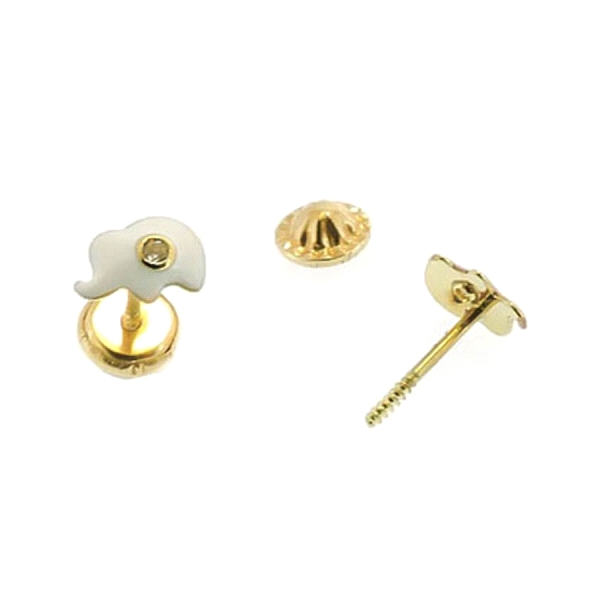 PENDIENTE ELEFANTE ORO 1ª LEY 6X4,20 MM