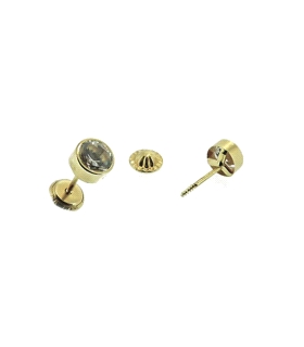 PENDIENTE REDONDO ORO 1ª LEY 5 MM ZIRCON