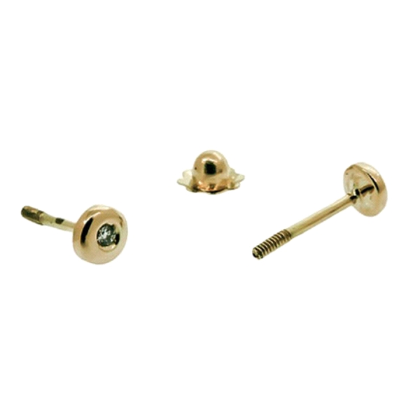 PENDIENTES BEBÉ BRILLANTES ORO 1ª LEY