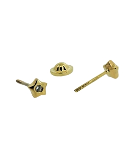 PENDIENTES BEBÉ BRILLANTES ORO 1ª LEY