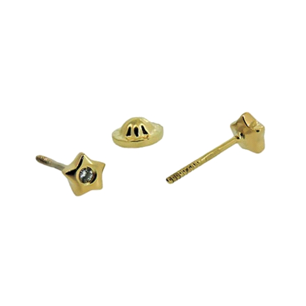 PENDIENTES BEBÉ BRILLANTES ORO 1ª LEY