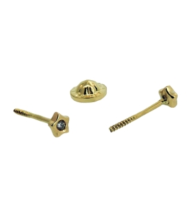 PENDIENTES BEBÉ BRILLANTES ORO 1ª LEY