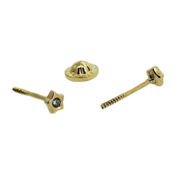 PENDIENTES BEBÉ BRILLANTES ORO 1ª LEY