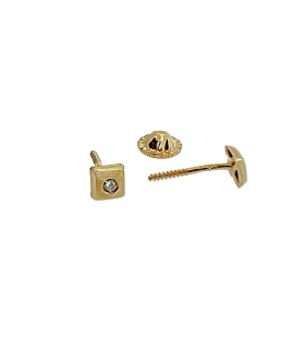 PENDIENTES BEBÉ BRILLANTES ORO 1ª LEY