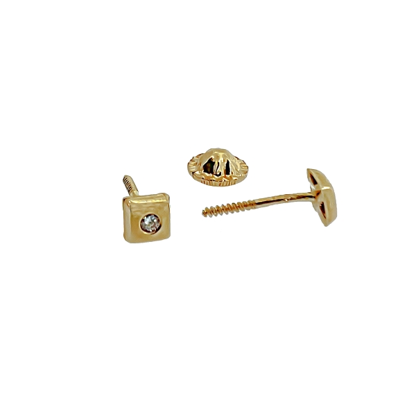 PENDIENTES BEBÉ BRILLANTES ORO 1ª LEY