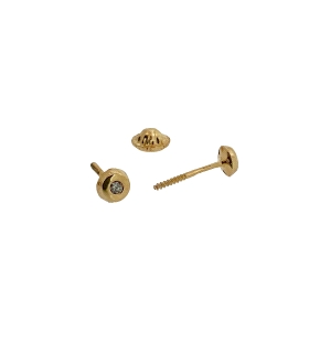 PENDIENTES BRILLANTE NIÑA ORO 18 KTES.