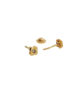 PENDIENTES BEBÉ BRILLANTES ORO 1ª LEY
