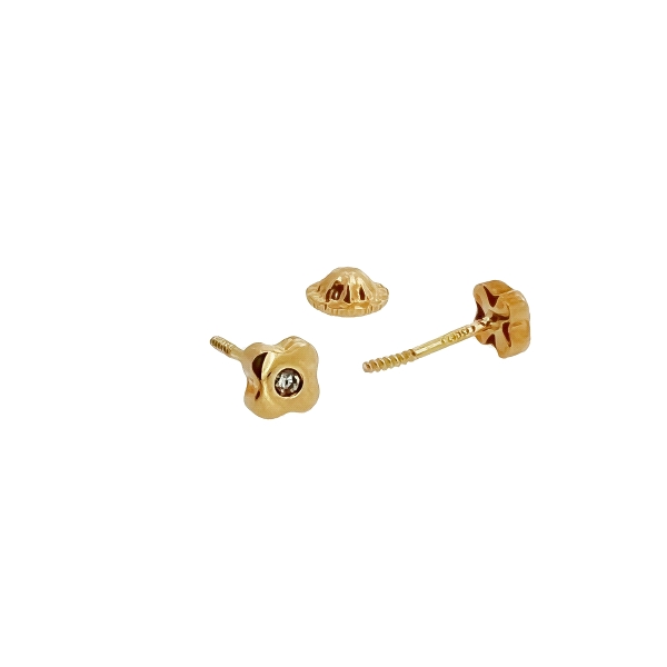 PENDIENTES BEBÉ BRILLANTES ORO 1ª LEY