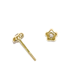 PENDIENTES BEBÉ BRILLANTES ORO 1ª LEY