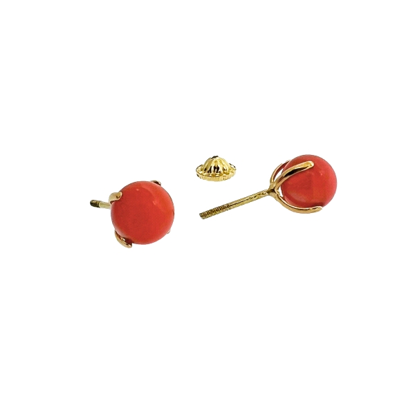 PENDIENTES MUJER CORAL FINO ORO 18 KTES.