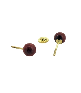 PENDIENTES CORAL NATURAL ORO 1ª LEY 5 MM