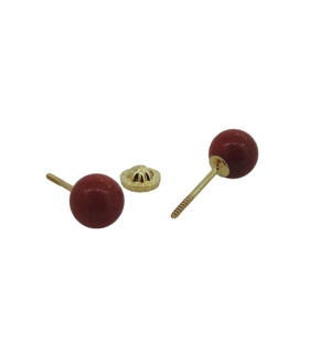 PENDIENTES CORAL ORO 1ª LEY 6 MM NATURAL
