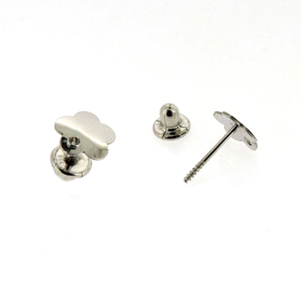 PENDIENTE FLOR ORO BLANCO 1ª LEY 6.50 MM
