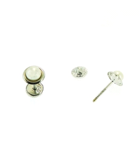PENDIENTE PERLA ORO BLANCO 1ª LEY 5 MM