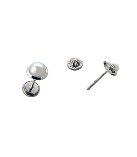 PENDIENTE REDONDO ORO BLANCO 1ª LEY 4 MM